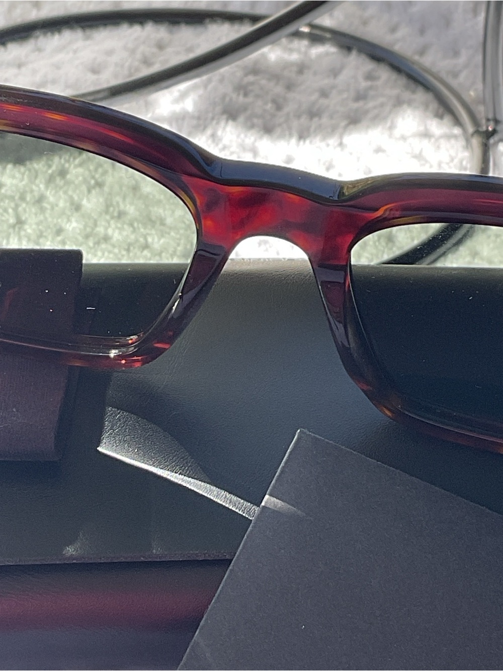 Yves Saint Laurent Burgundy Tortoise Rectangular Men’s Glasses